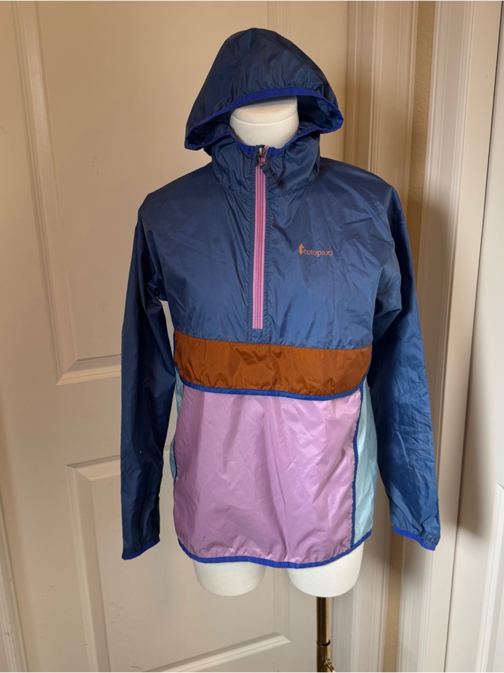 Cotopaxi Teca Half Zip Windbreaker Kids Large Colorblock Packable Hooded